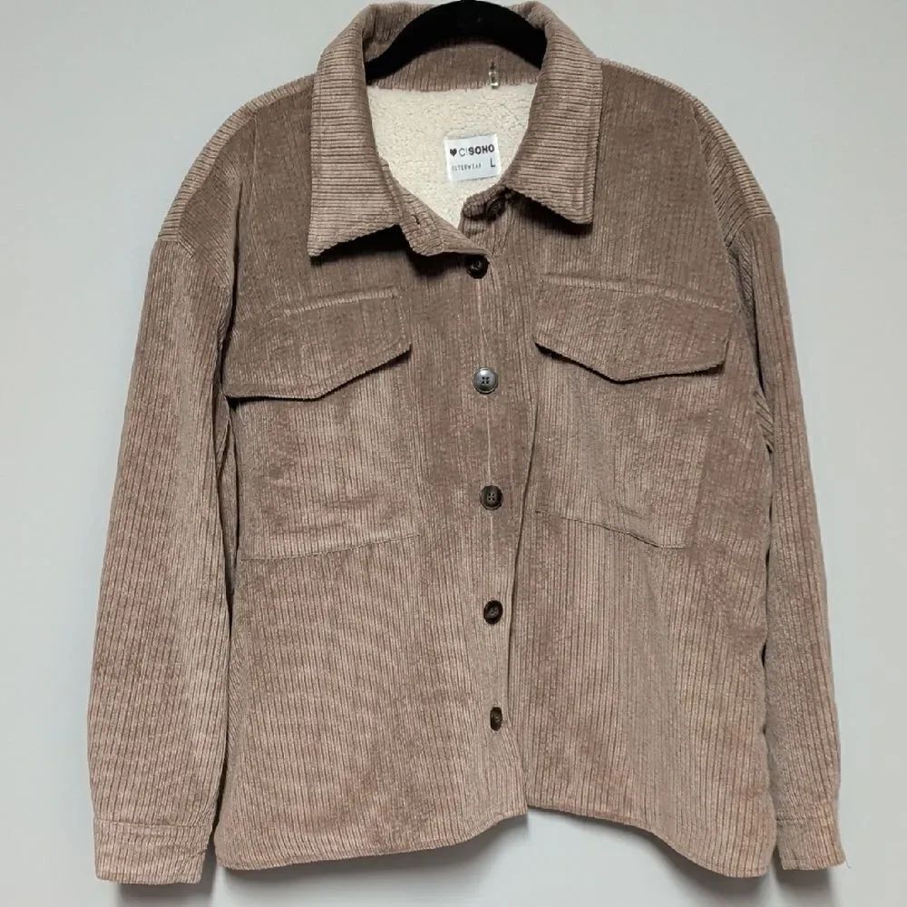 Ci Sono Brown Corduroy Utility Jacket